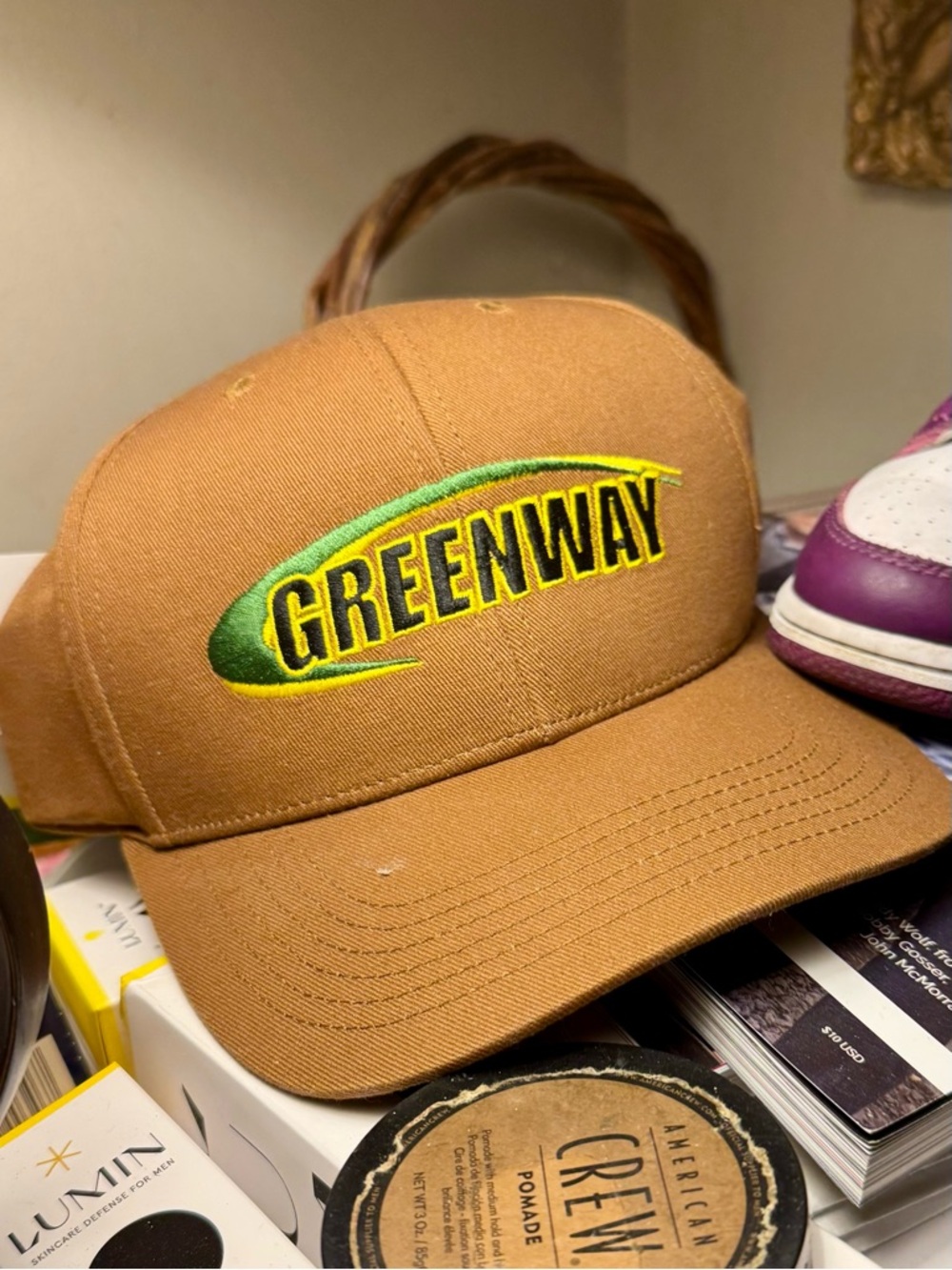 Greenway Brown Embroidered Logo Cap